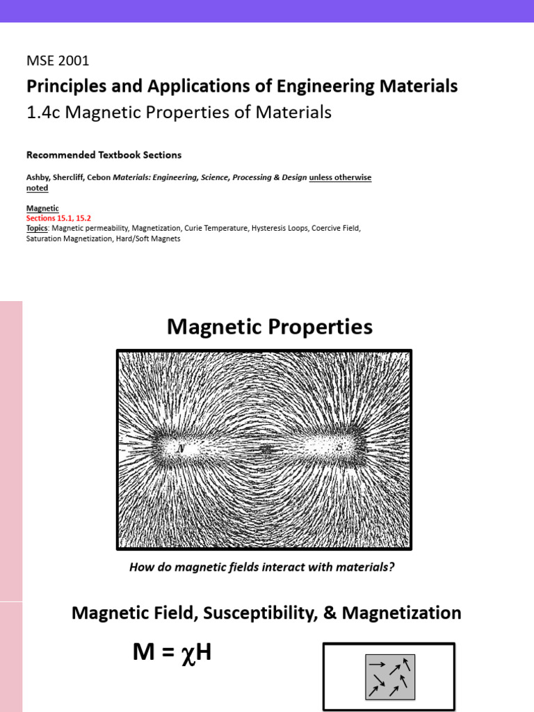 Magnetic Properties of Engineering Materials | PDF | Ferromagnetism ...