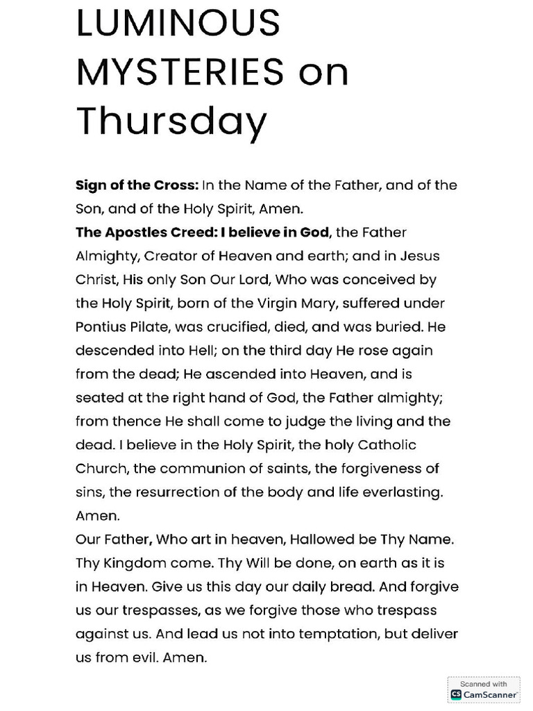 Thursday Rosary | PDF