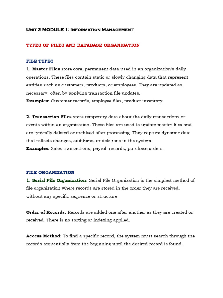 Master and Transaction Files Explained | PDF | Database Index | Databases