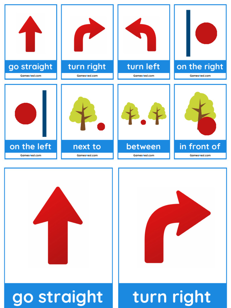 Directional Phrases for ESL Learners | PDF