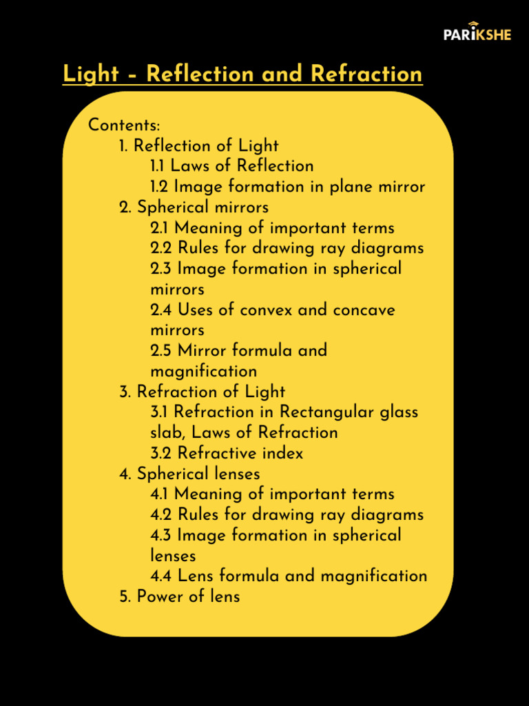 Light Reflection and Refraction Guide | PDF | Mirror | Optics
