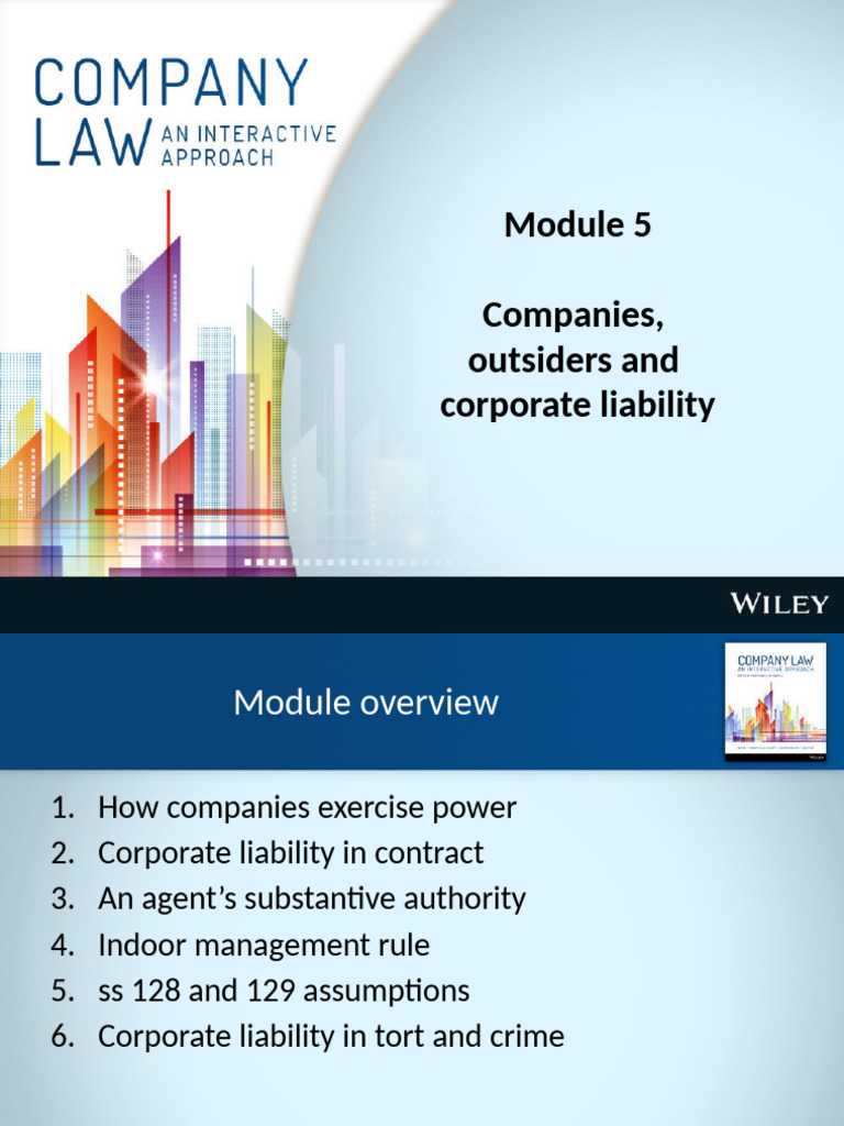 Corporate Liability and Authority Explained | PDF | Law Of Agency ...