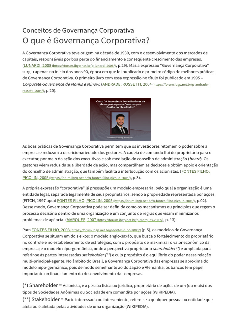 Indicadores de Desempenho na Governança | PDF | Governança | Corporações