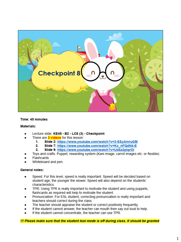 Checkpoint 8: ESL Teaching Techniques | PDF