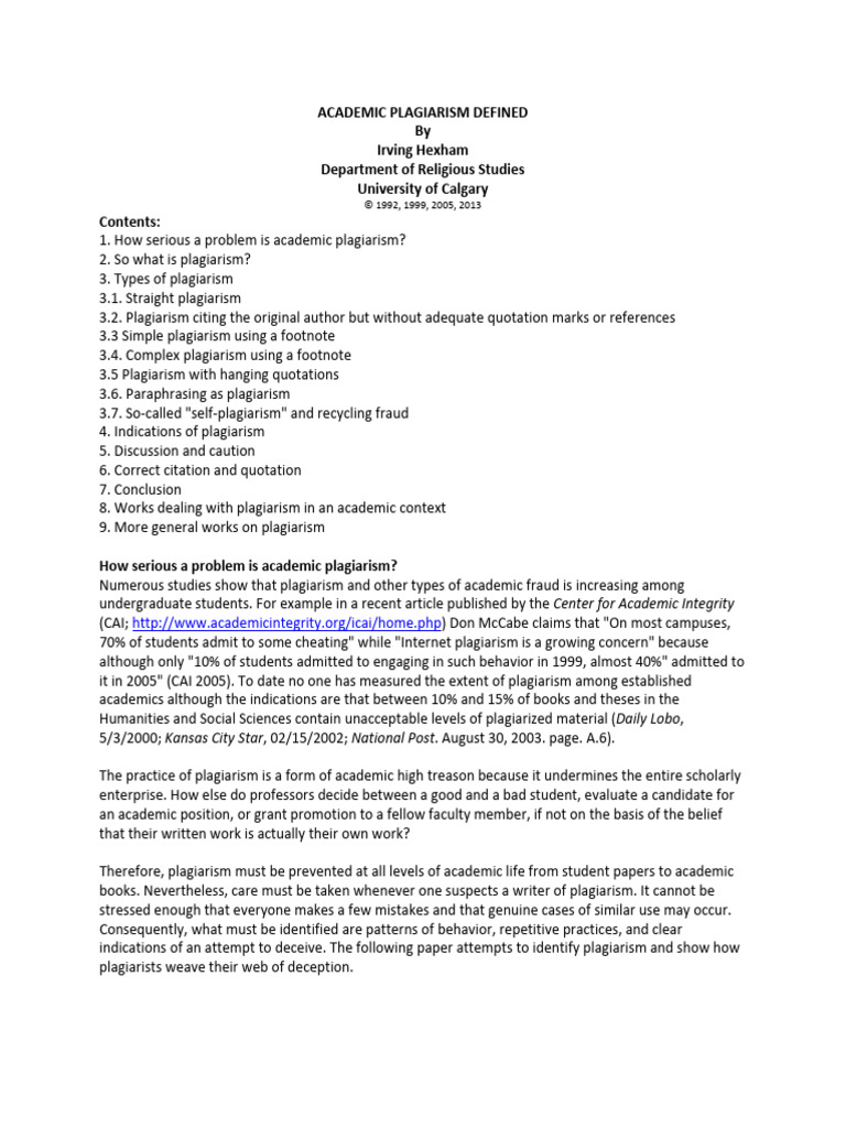 Understanding Academic Plagiarism | PDF | Plagiarism