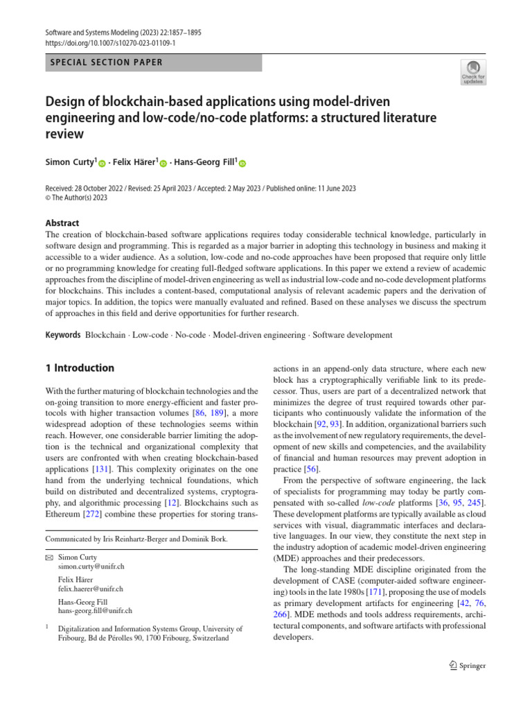Design of Blockchain-Based Applications Using Model-Driven | PDF ...