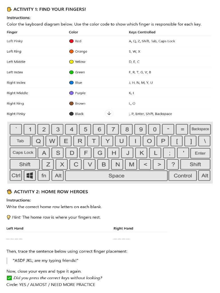 Compsci Touch Typing | PDF