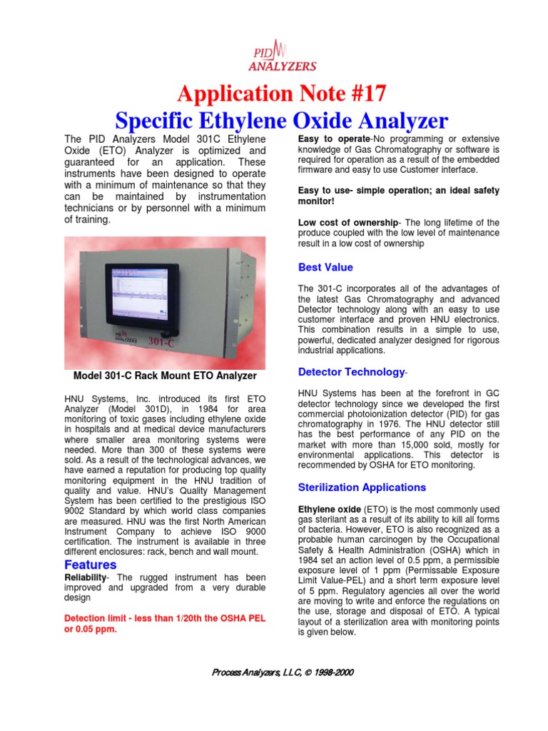 Analysis of Ethylene Oxide in The Workplace by GC-PID | PDF | Gas ...