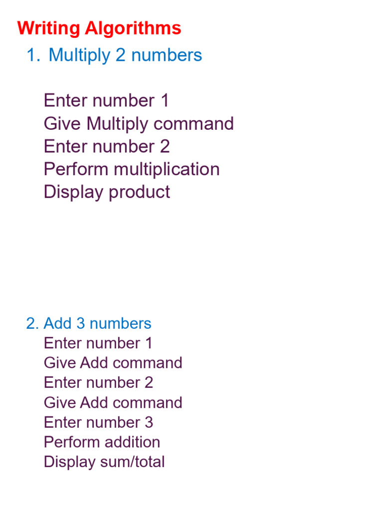 Six Class Algorithm Instructions | PDF