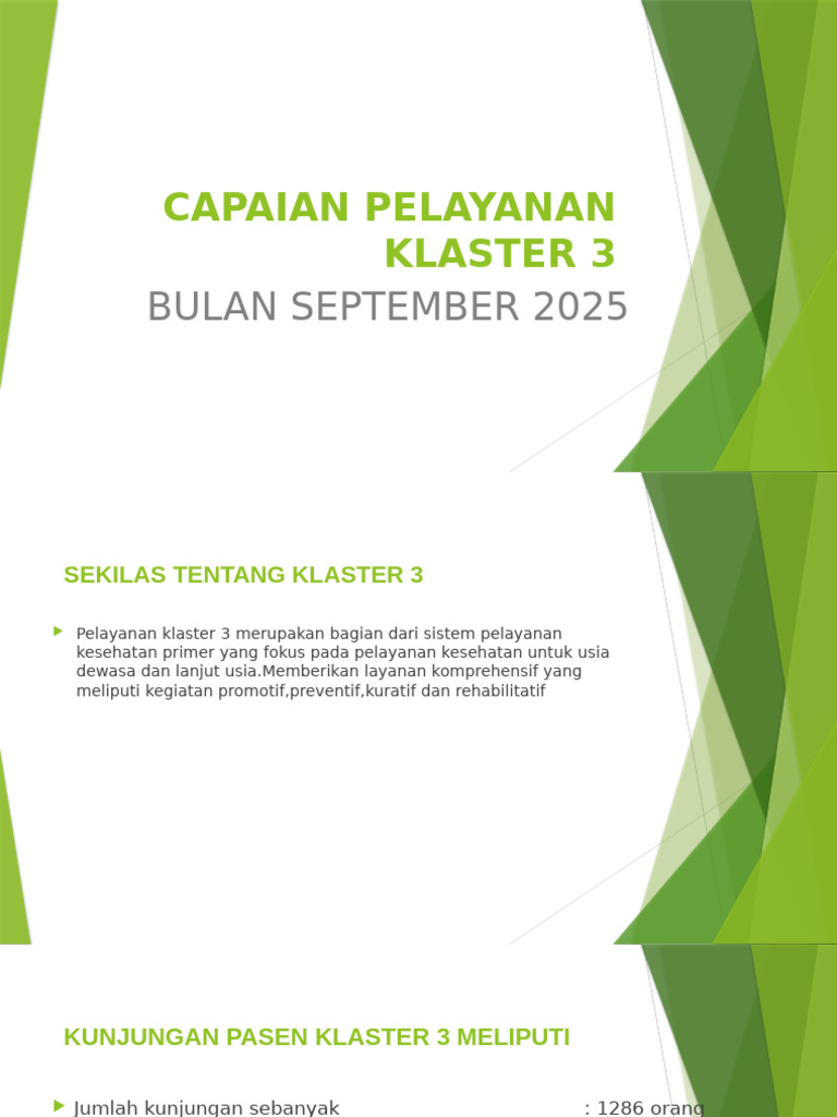 Capaian Pelayanan Klaster 3 September 2025 | PDF