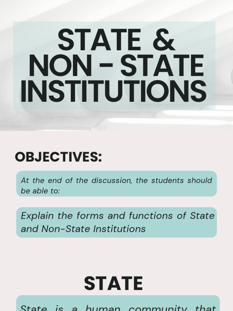 State vs Non-State Institutions Explained | PDF | Cooperative | Banks