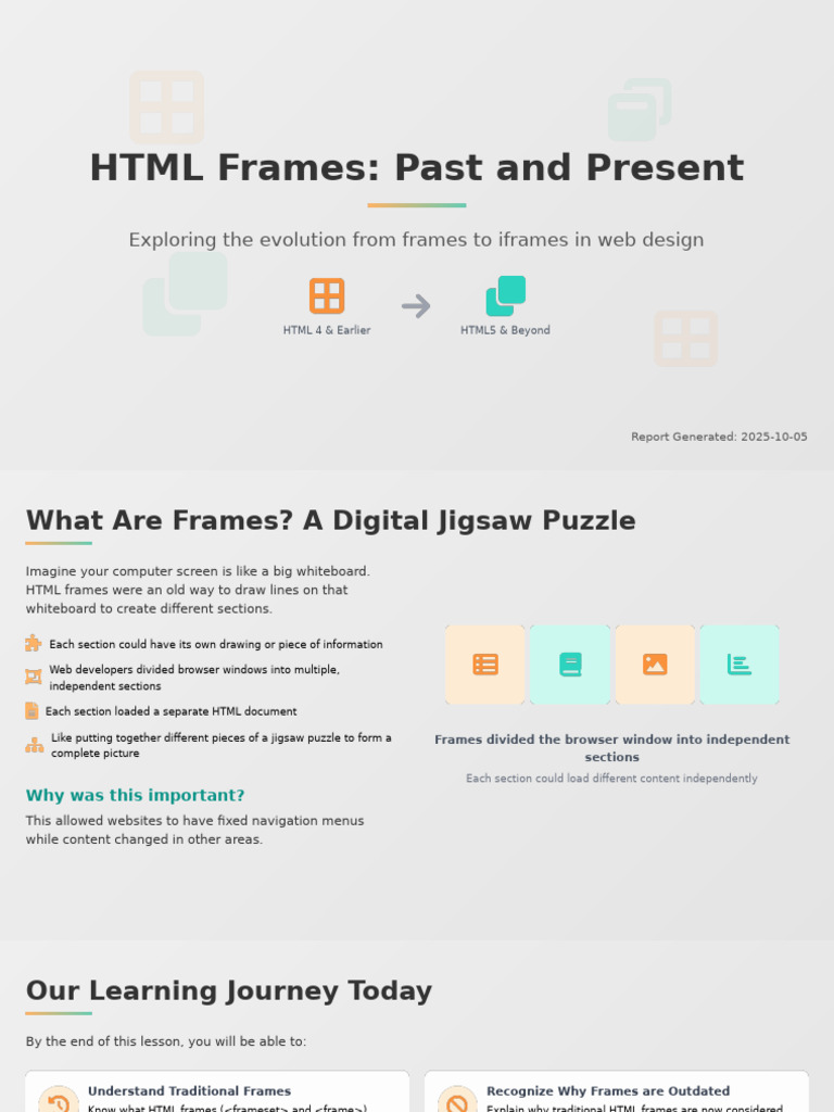 HTML Frames For ICT Education | PDF | Html Element | Html