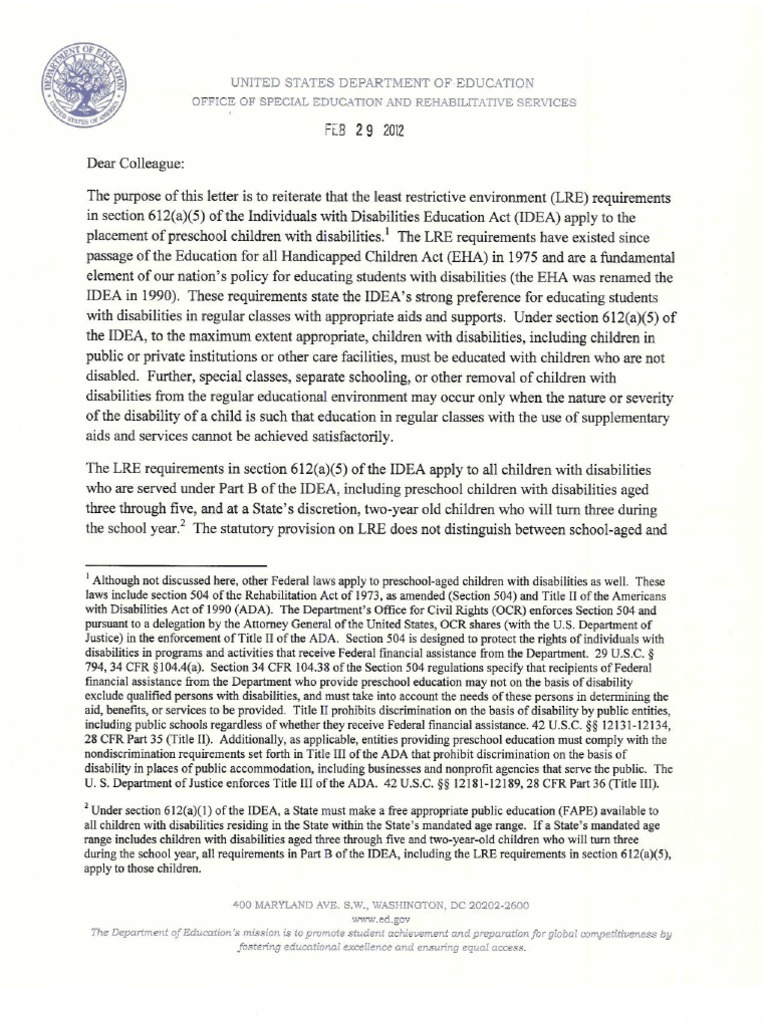 Dear Colleague Letter | PDF