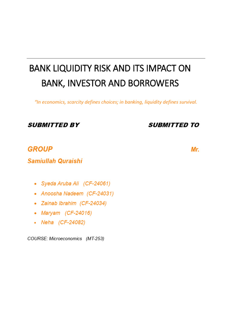 Bank Liquidity Risk and Its Impact On Bank | PDF | Banks | Market Liquidity