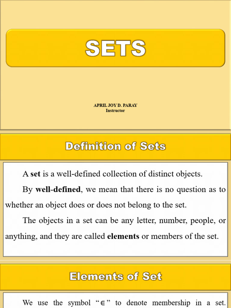 Understanding Sets: Definitions & Examples | PDF | Set (Mathematics ...