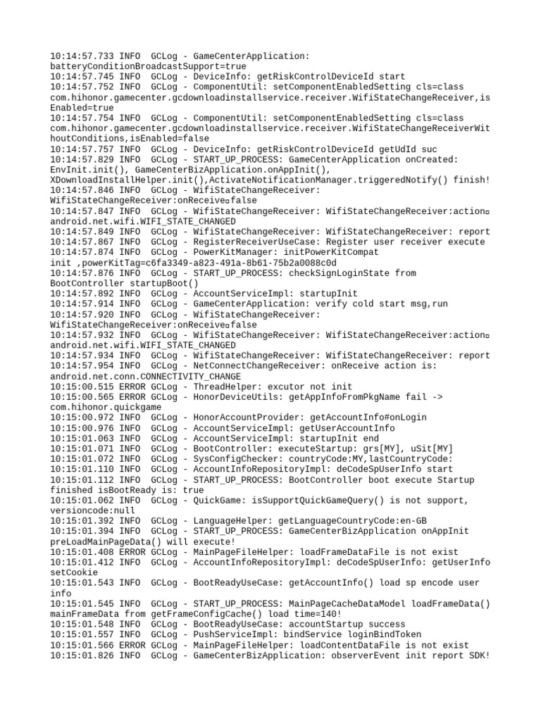 GameCenter Application Startup Log | PDF | Software Engineering | World ...