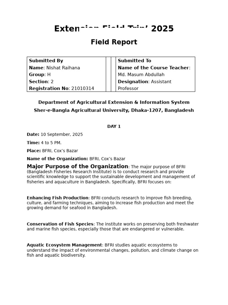 Format of Report Wrting 2 Level 4 | PDF | Aquaculture | Fishery