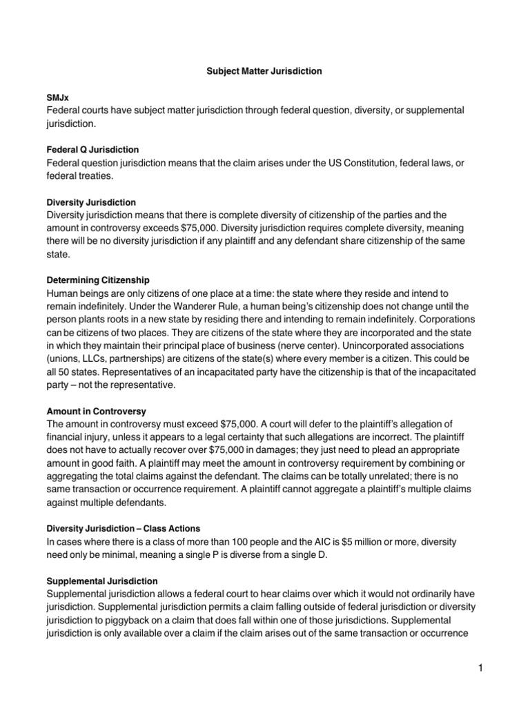 Civ Pro Rule Statements | PDF