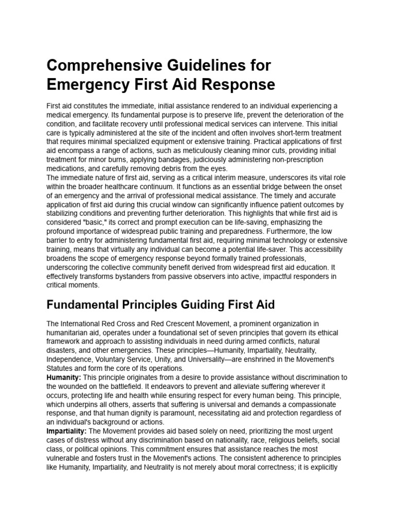 First Aid Response Guidelines | PDF | Cardiopulmonary Resuscitation ...