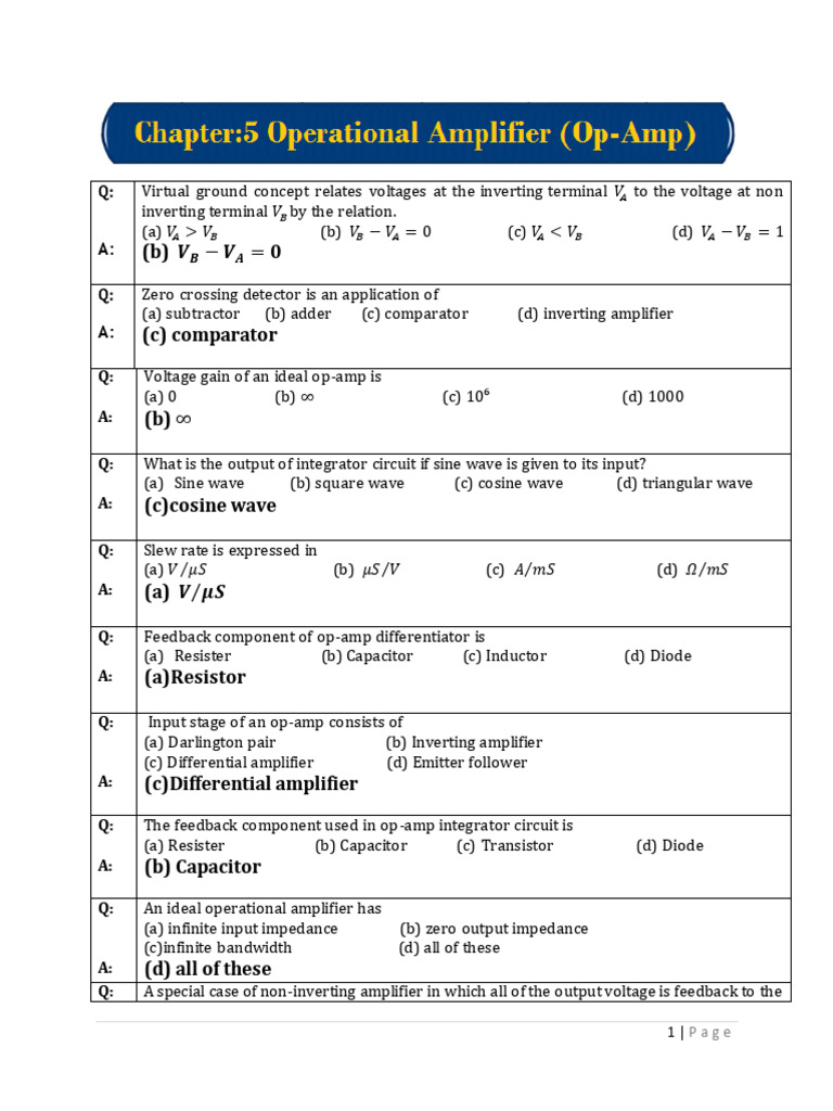 Op-Amp Circuit Analysis and Applications | PDF | Operational Amplifier ...