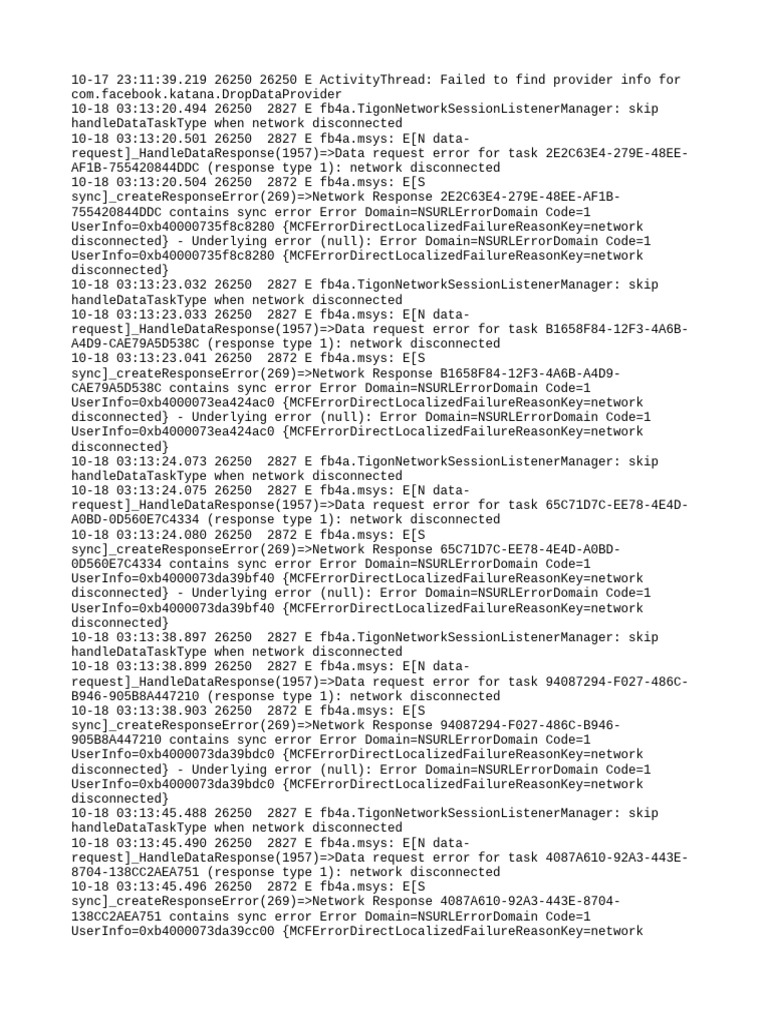 Facebook Network Disconnection Errors | PDF | Data Management ...