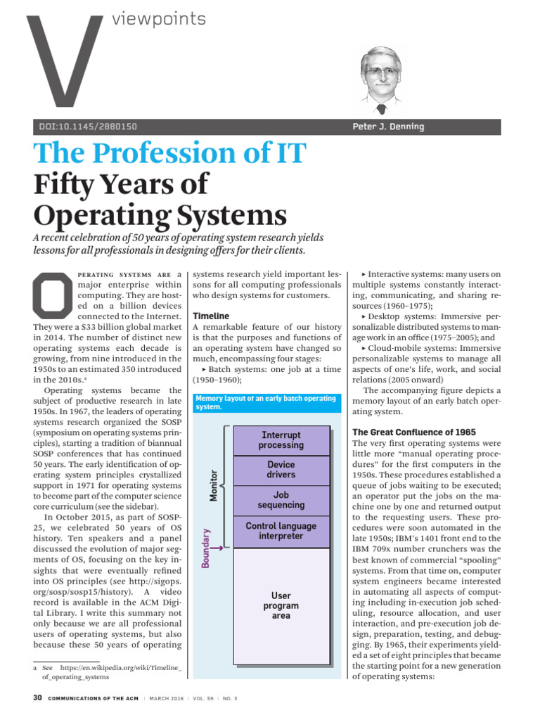 50 Years of Operating Systems Insights | PDF | Computing | Computer ...