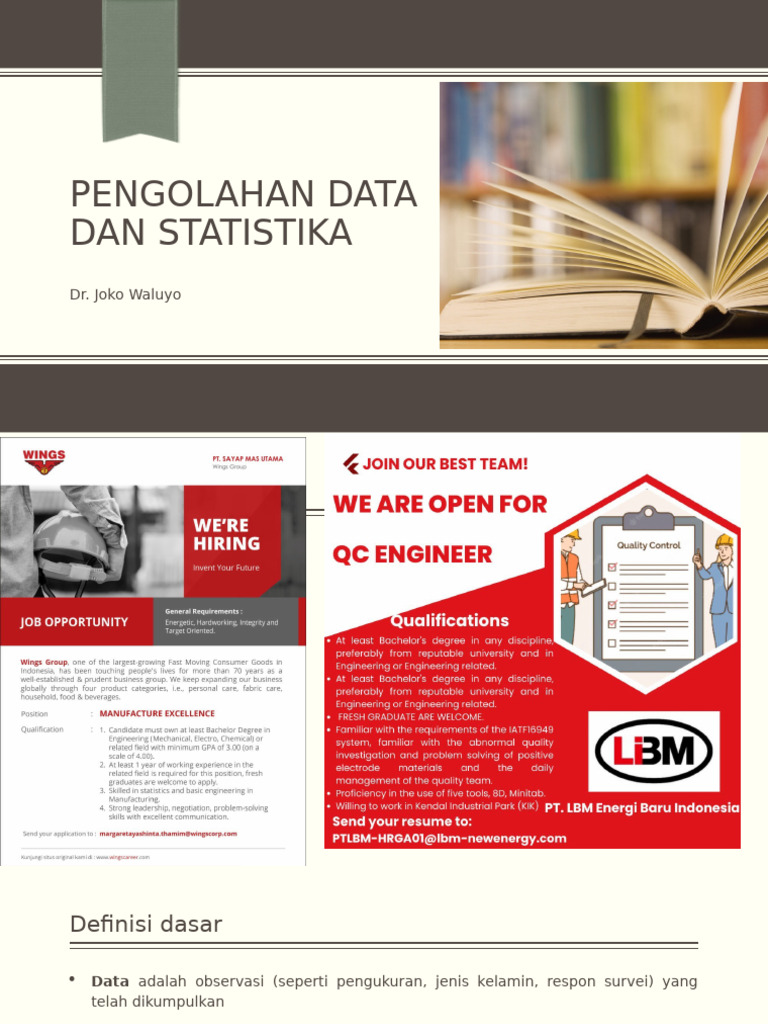Pengolahan Data dan Statistika Dasar | PDF