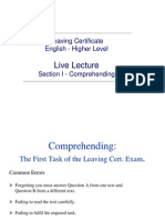 Live Lecture: Leaving Certificate English - Higher Level