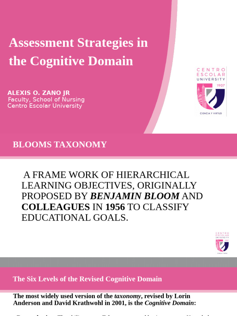 Cognitive Domain Assessment Strategies | PDF | Cognitive Psychology ...
