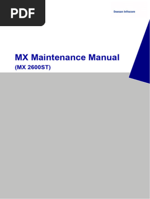 MX 2600ST Maintenance Manual Guide | PDF | Bearing (Mechanical