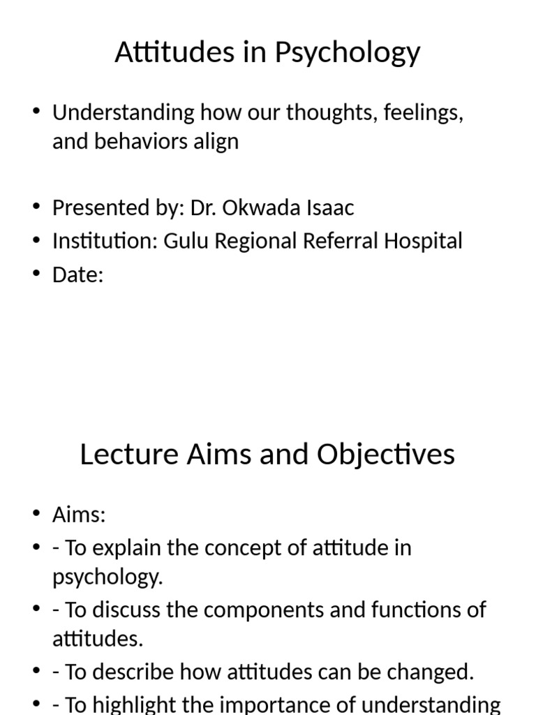 Understanding Attitudes in Psychology | PDF | Attitude (Psychology ...
