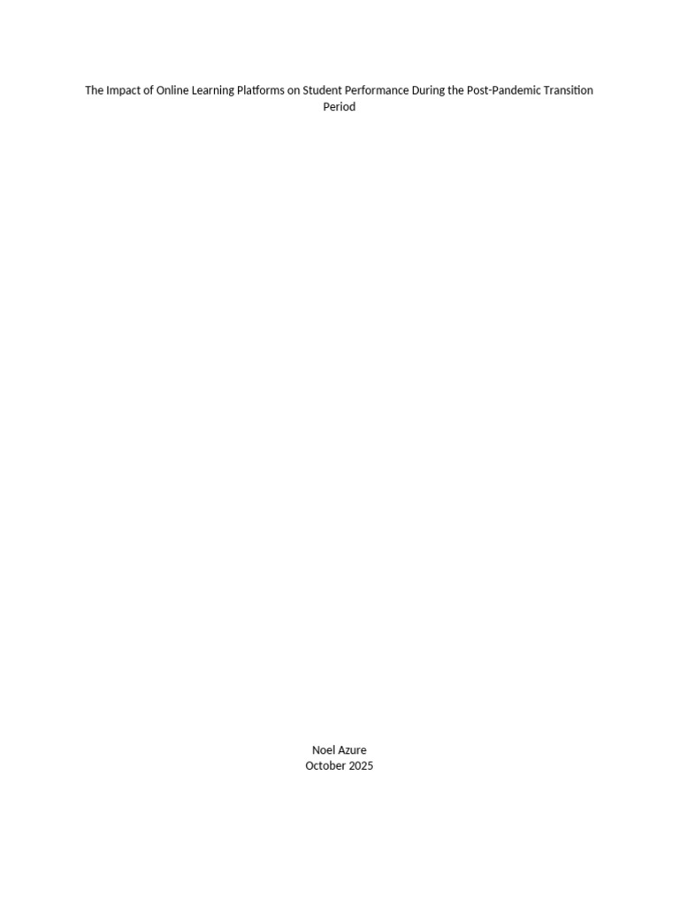Online Learning's Impact on Student Performance | PDF | Educational ...