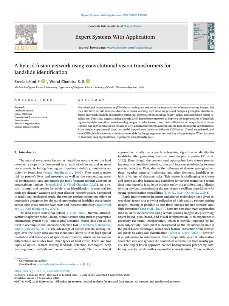 Hybrid CNN-Transformer for Landslide Detection | PDF | Image Segmentation