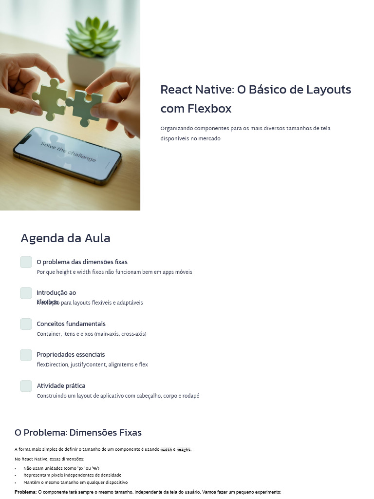 Layouts Flexíveis com Flexbox no React Native | PDF | Aplicativo para ...