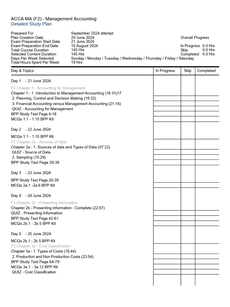 MA Standard Study Plan | PDF | Net Present Value | Internal Rate Of Return