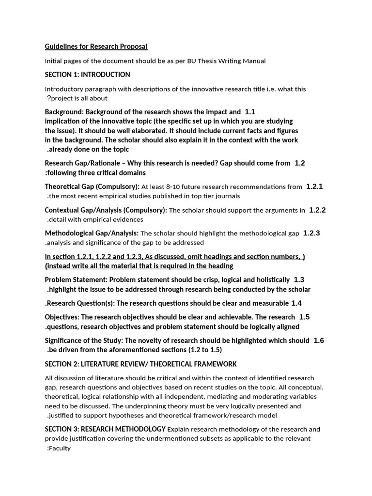 Guidelines For Research Proposal | PDF | Methodology | Theory