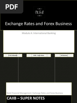Caiib 1 Foreign Exchange Market Exchange Rate - 