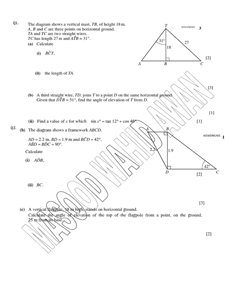 Geometry Problems: Angles and Distances | PDF | Triangle | Area