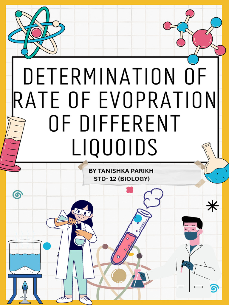 Yellow and Pink Doodle Science Project Cover A4 Document | PDF