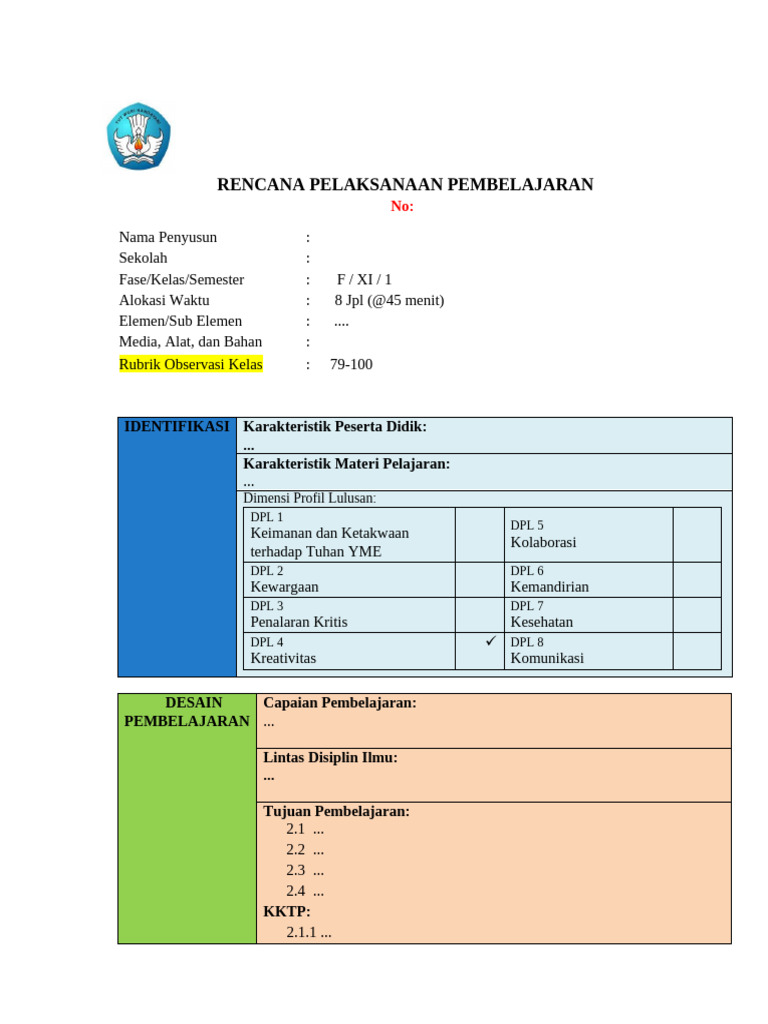 RPP Deep Learning untuk PAI SD | PDF