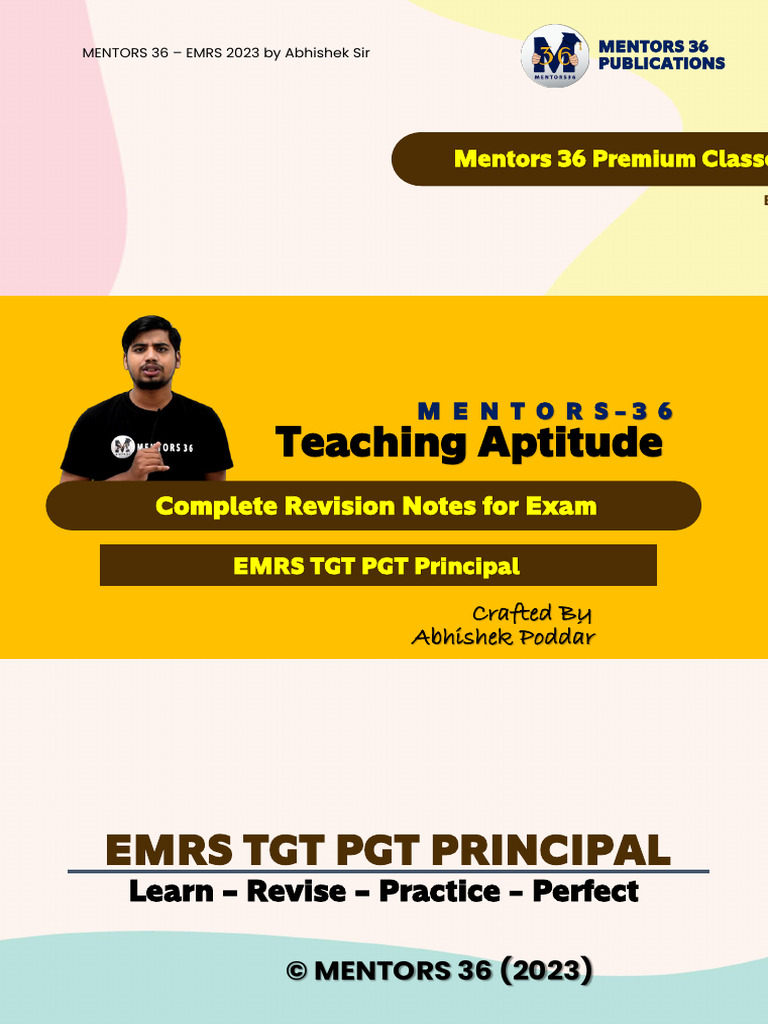 EMRS Teaching Aptitude Revision Notes | PDF