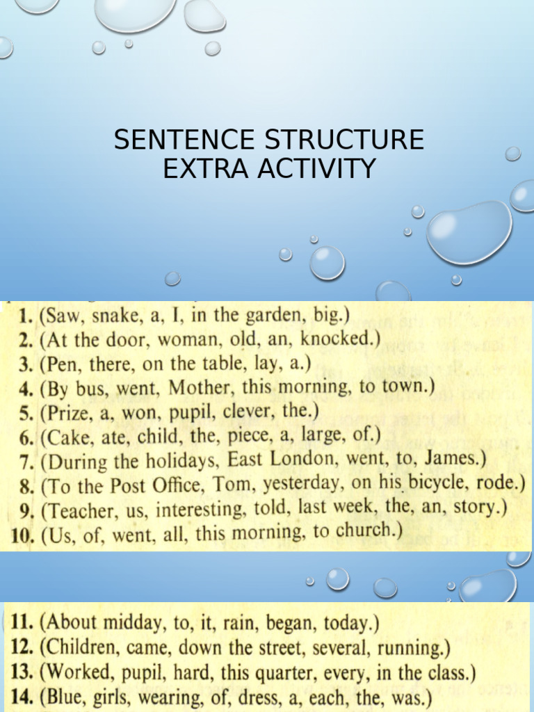 10 Sentence Structure | PDF