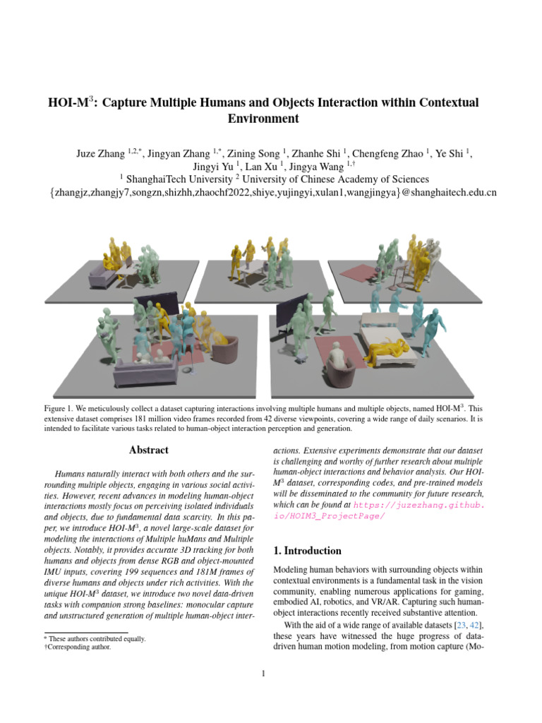 HOI-M3: Multi-Human Object Interaction Dataset | PDF
