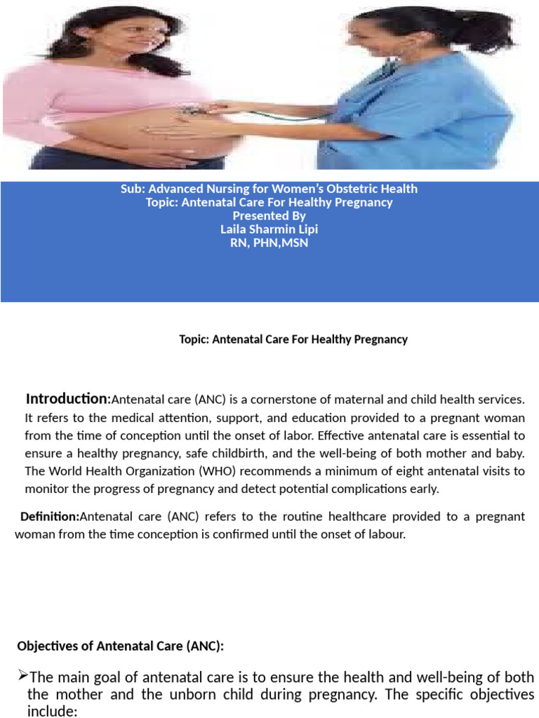 Antenatal Care for Healthy Pregnancy | PDF | Pregnancy | Childbirth