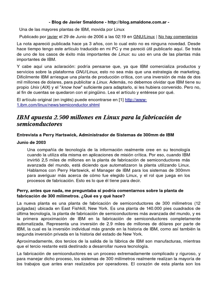 IBM y su éxito con Linux en semiconductores | PDF | Microsoft Windows | Ibm
