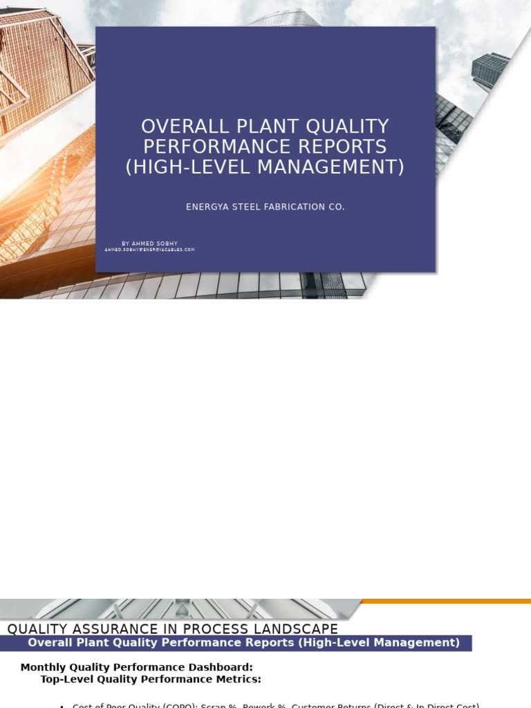 Overall Plant Quality Performance Reports (High-Level Management) | PDF ...