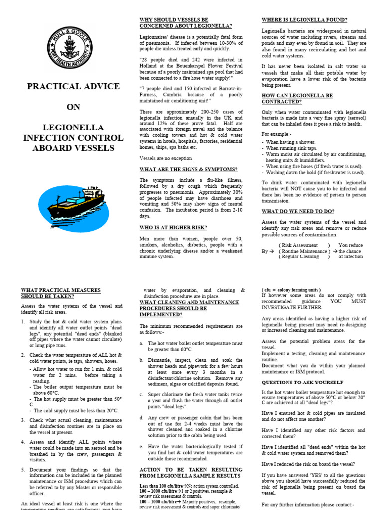 Legionella Infection Control on Vessels | PDF | Human Diseases And ...