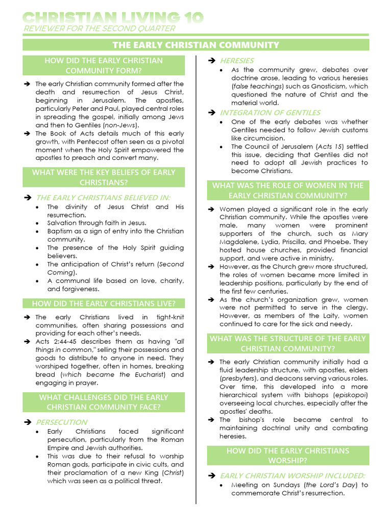 Early Christian Community Overview | PDF | Mary, Mother Of Jesus ...