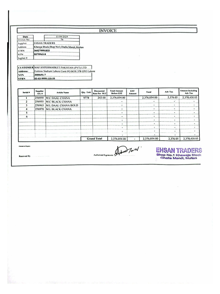Invoice 74 | PDF
