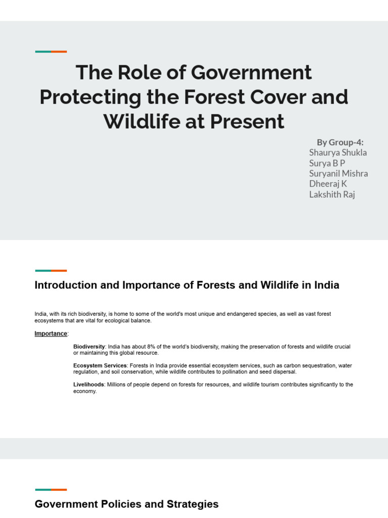 The Role of Government Protecting The Forest Cover and Wildlife at ...